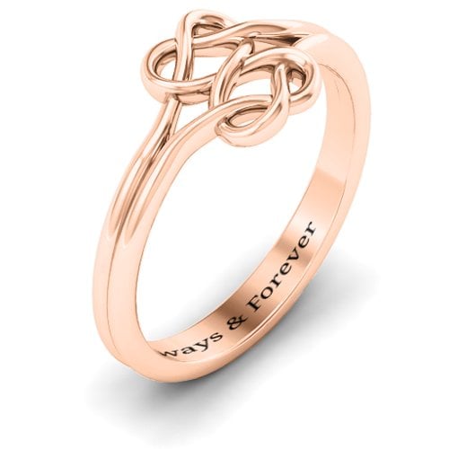 Tangled Hearts Infinity Ring – 10K Rose Gold