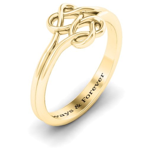 Tangled Hearts Infinity Ring – 18K Gold Plated Silver