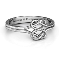 Tangled Hearts Infinity Ring – 10K Yellow Gold