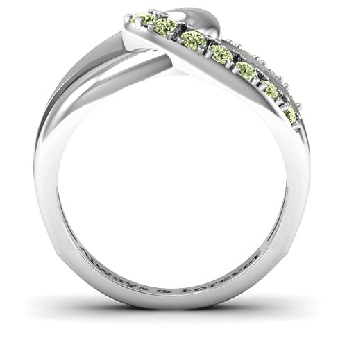 Infinity Embrace Ring – Sterling Silver with Peridot