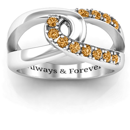 Infinity Embrace Ring – Sterling Silver with Citrine