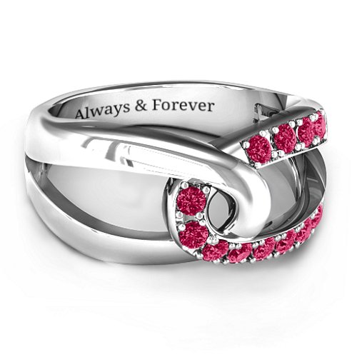 Infinity Embrace Ring – Sterling Silver with Ruby