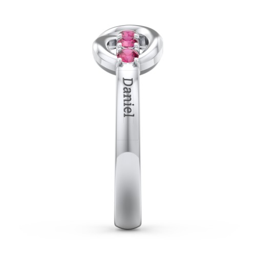 Engravable Infinity Ring with Birthstones