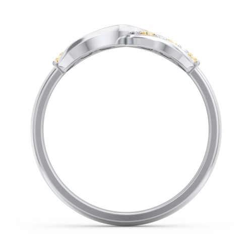 Engravable Infinity Ring with Birthstones – Sterling Silver with Citrine