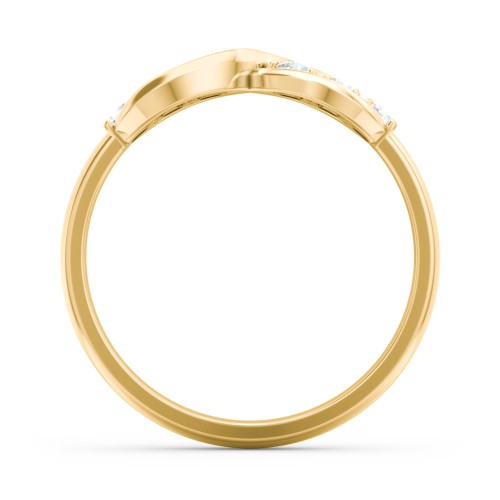 Engravable Infinity Ring with Birthstones – 10K Yellow Gold with Diamond