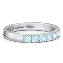 3 - 11 Gemstone Affinity Ring in 925 Sterling Silver with Blue Topaz