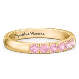 3 - 11 Gemstone Affinity Ring in 10K Solid Yellow Gold with Pink Tourmaline