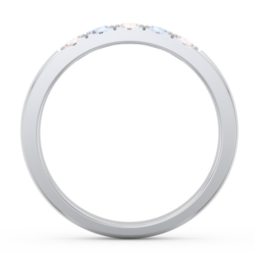 3 - 11 Gemstone Affinity Ring – Sterling Silver with Cubic Zirconia and Aquamarine
