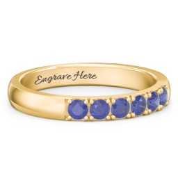 3 - 11 Gemstone Affinity Ring in 10K Solid Yellow Gold with Blue Sapphire