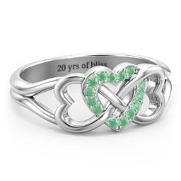 Triple Heart Infinity Ring