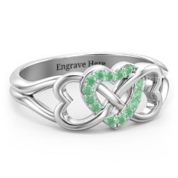 Triple Heart Infinity Ring