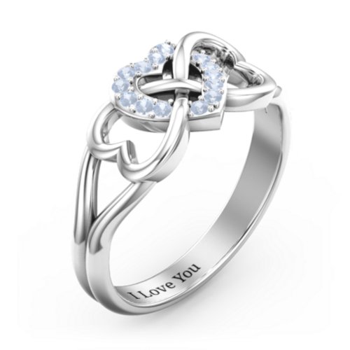 Triple Heart Infinity Ring