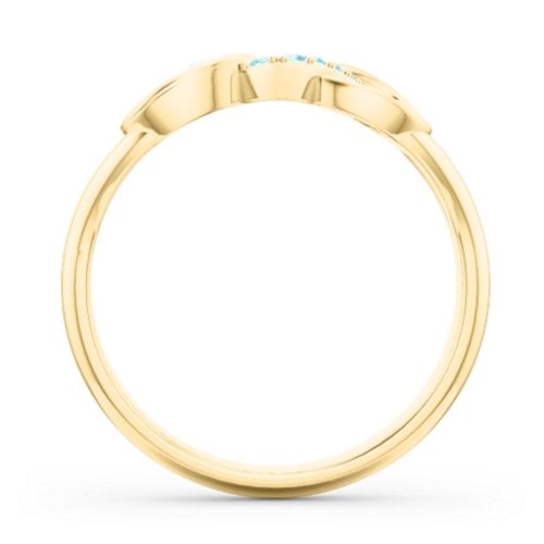 Triple Heart Infinity Ring – 18K Gold Plated Silver with Mint Premium Zirconia