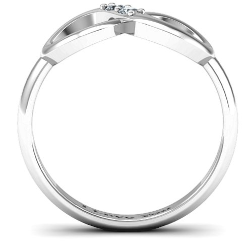 "Twosome" Infinity Ring – Sterling Silver with Cubic Zirconia