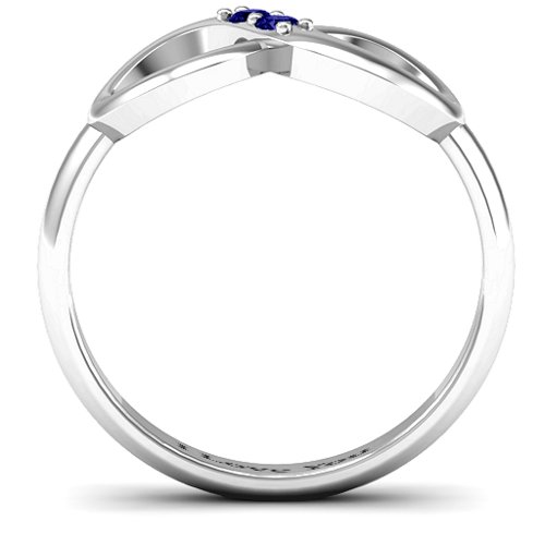 "Twosome" Infinity Ring – Sterling Silver with Blue Sapphire