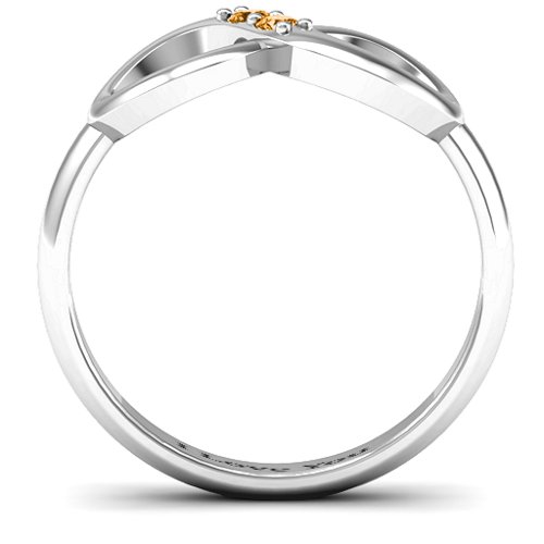 "Twosome" Infinity Ring – Sterling Silver with Citrine