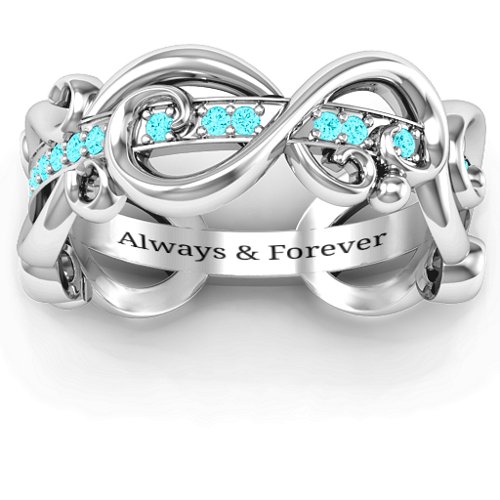 Imperative Love Infinity Ring – Sterling Silver with Mint Premium Zirconia