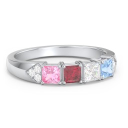 Classic 2-7 Princess Cut Ring with Accents