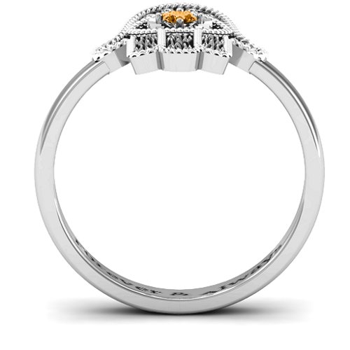 Protection Hamsa Ring – Sterling Silver with Citrine