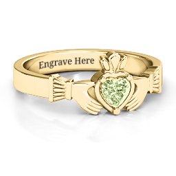Heart Stone Claddagh Ring