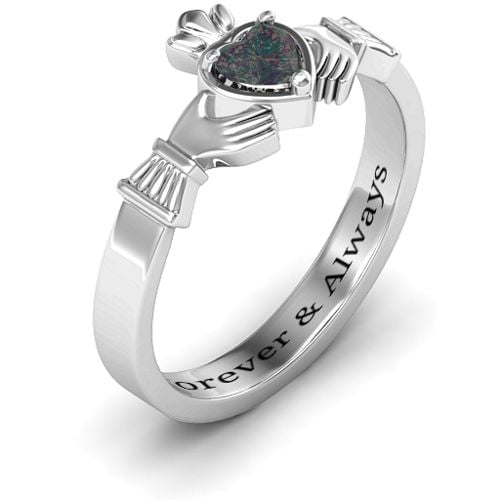 Heart Stone Claddagh Ring