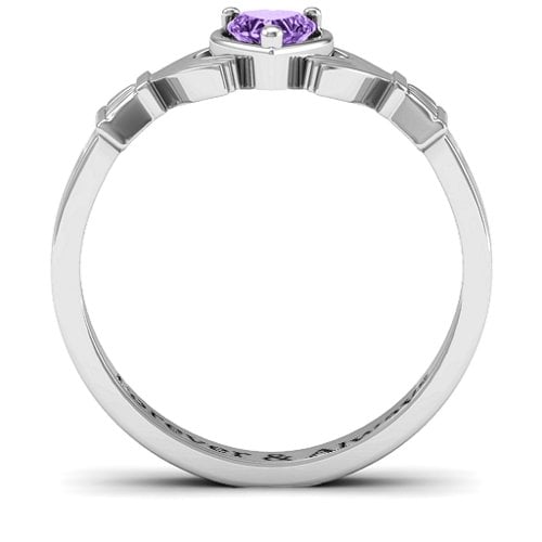 Heart Stone Claddagh Ring