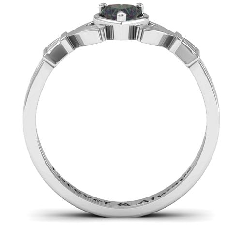 Heart Stone Claddagh Ring