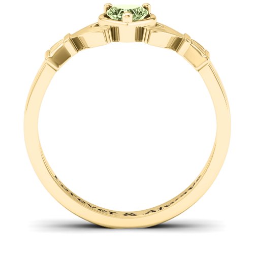Heart Stone Claddagh Ring