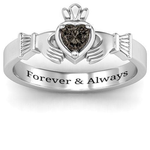 Heart Stone Claddagh Ring