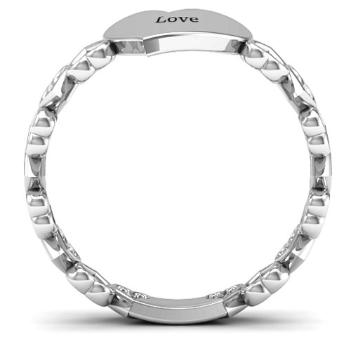 Engravable Cut Out Hearts Ring – Sterling Silver