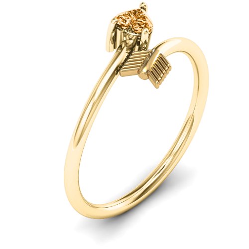 Heart & Arrow Ring – 18K Gold Plated Silver with Citrine