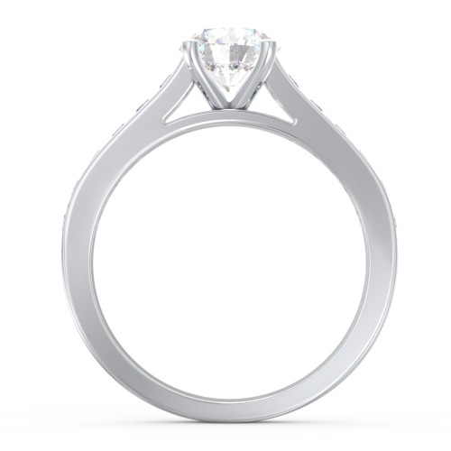 Elegant Duchess Ring with Shoulder Accents – Sterling Silver with Lab Diamond and Alexandrite
