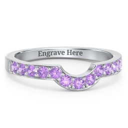 U-Shape Shadow Ring in 925 Sterling Silver with Amethyst