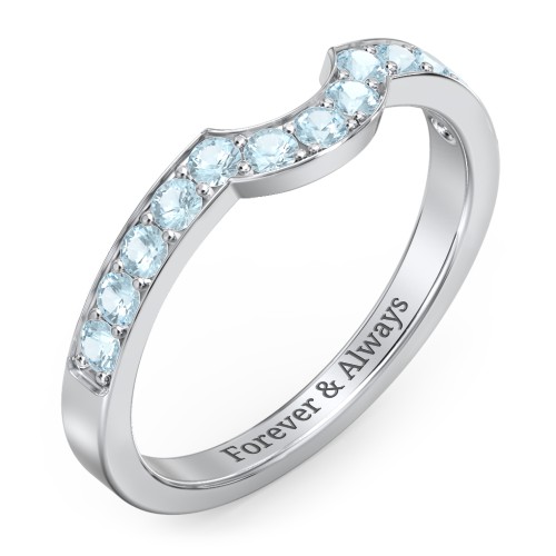 U-Shape Shadow Ring – Sterling Silver with Blue Topaz