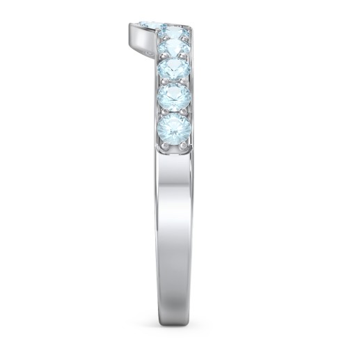 U-Shape Shadow Ring – Sterling Silver with Blue Topaz