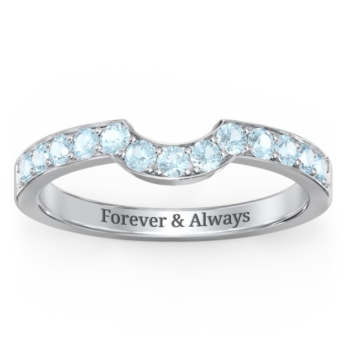 U-Shape Shadow Ring – Sterling Silver with Blue Topaz