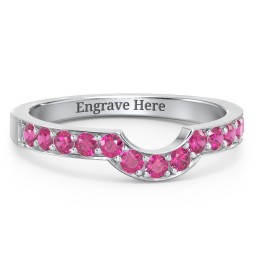 U-Shape Shadow Ring in 925 Sterling Silver with Ruby