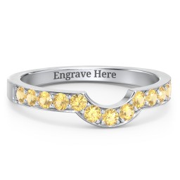 U-Shape Shadow Ring in 925 Sterling Silver with Citrine