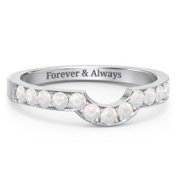 U-Shape Shadow Ring in 925 Sterling Silver with Opal