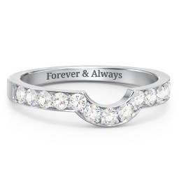U-Shape Shadow Ring in 925 Sterling Silver with Cubic Zirconia