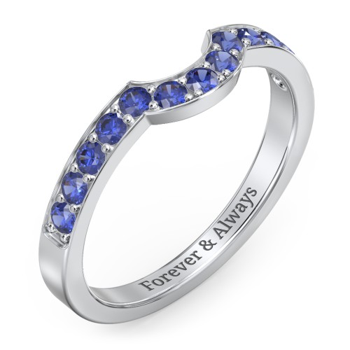 U-Shape Shadow Ring – Sterling Silver with Blue Sapphire