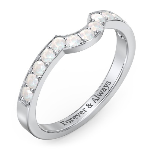 U-Shape Shadow Ring – Sterling Silver with Opal