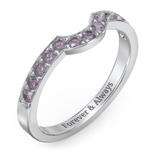 U-Shape Shadow Ring – Sterling Silver with Alexandrite