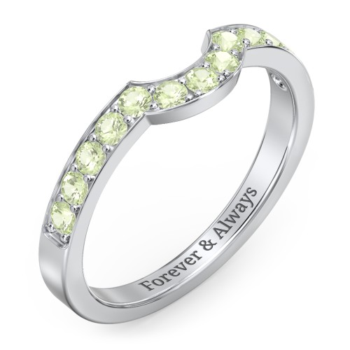 U-Shape Shadow Ring – Sterling Silver with Peridot