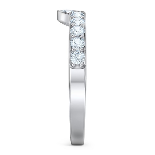 U-Shape Shadow Ring – Sterling Silver with Aquamarine