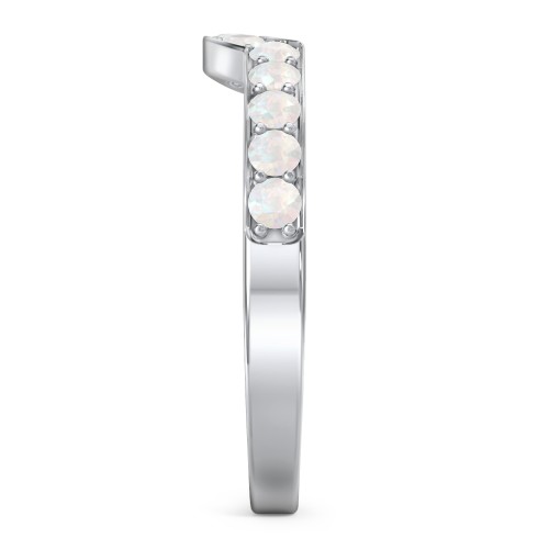 U-Shape Shadow Ring – Sterling Silver with Opal
