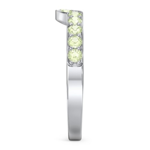 U-Shape Shadow Ring – Sterling Silver with Peridot