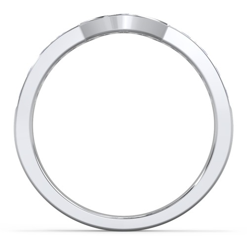 U-Shape Shadow Ring – Sterling Silver with Blue Sapphire