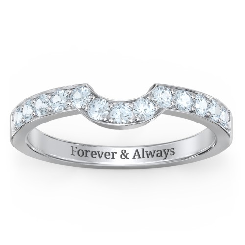 U-Shape Shadow Ring – Sterling Silver with Aquamarine