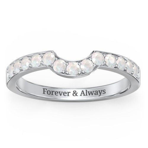 U-Shape Shadow Ring – Sterling Silver with Opal